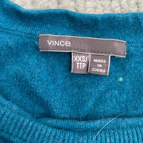 Vince xxs teal colour 100% cashmere sweater - Picture 4 of 6